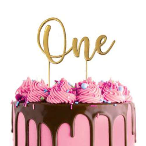 One Gold Metal Cake Topper - Click Image to Close